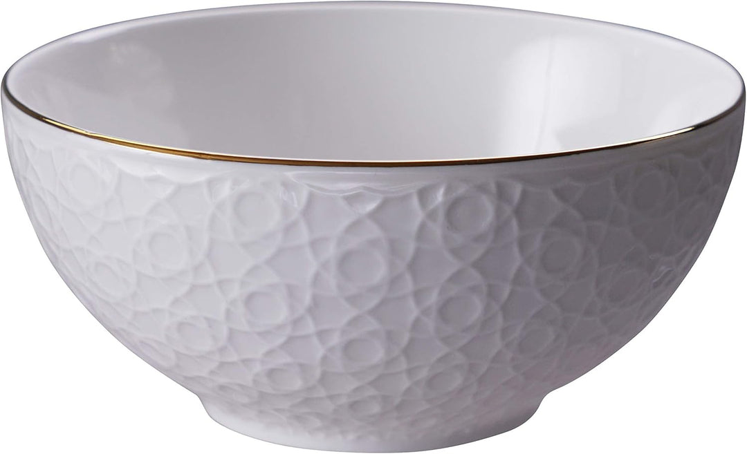 TOKYO design studio Nippon White 4-er Schalen-Set weiss, mit Gold-Rand, Ø 15 cm, 7 cm hoch, ca. 600