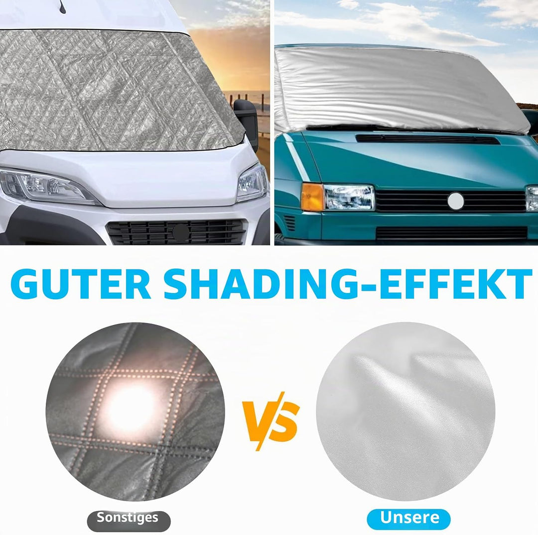 Externe Thermo Scheibenabdeckung für VW T4, Luxus Silberne Frontscheibenabdeckung Winter Sommer Sche