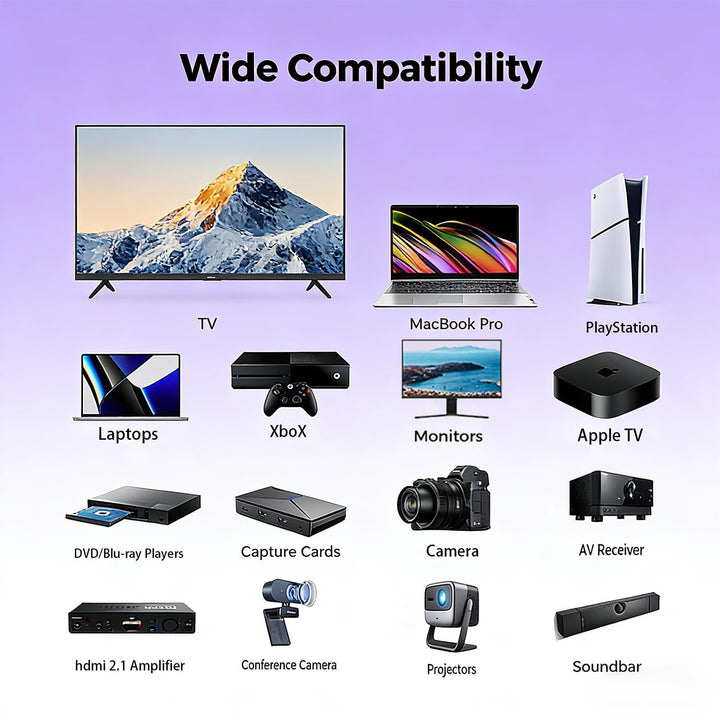 16K 10K 8K HDMI 2.2 Kabel 0,5m - Premium 96Gbit/s High Speed HDMI Kabel unterstützt 16K@60Hz, 4K@240
