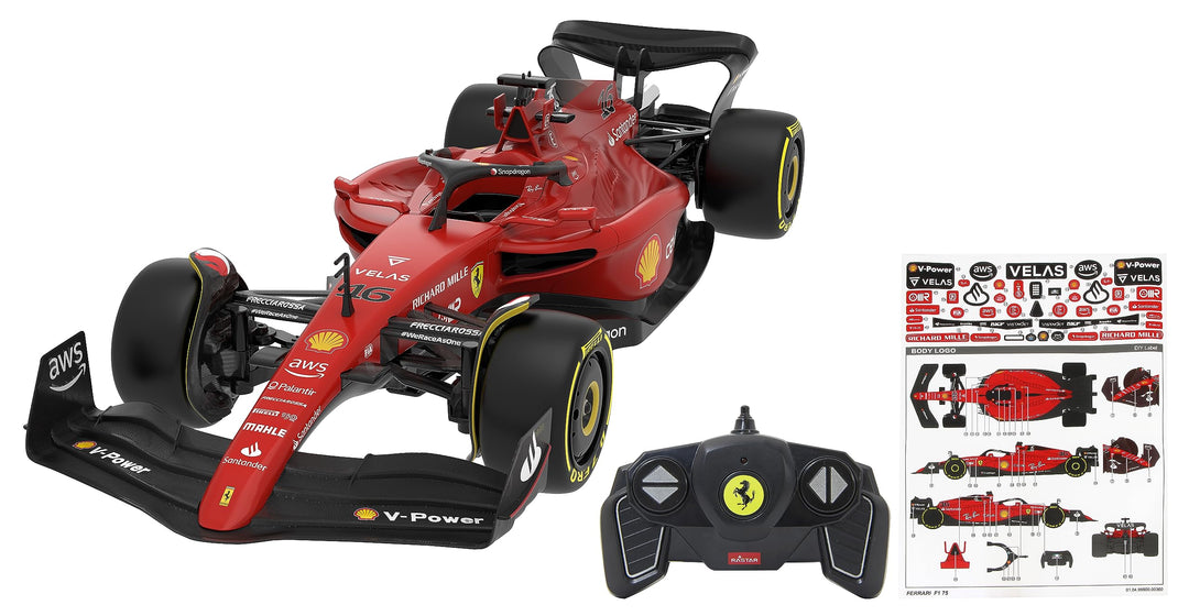 JAMARA Ferrari F1-75 1:18 2,4GHz - 2,4GHz für Mehrspielerbetrieb, offiziell lizenziert, originalgetr