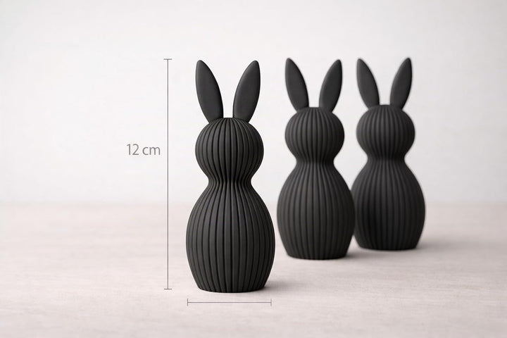 ALBA Hasen Deko 3er Set 12 cm – 3D Druck Deko Figuren im Skandinavischen Stil – Moderne Osterdeko Mi