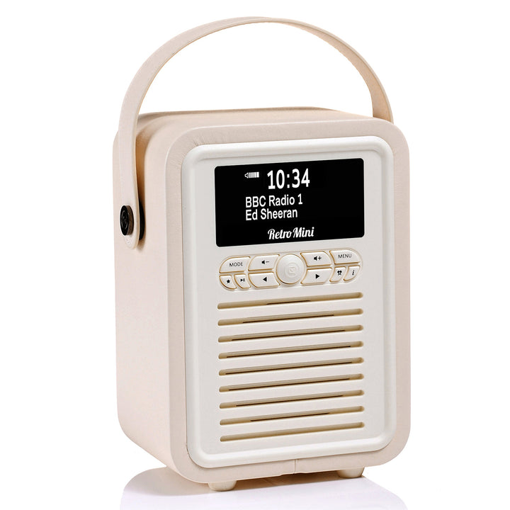 VQ Retro Mini Tragbares Radio mit Bluetooth-Lautsprecher und 60 Voreinstellungen. Enthält ein DAB-Ra