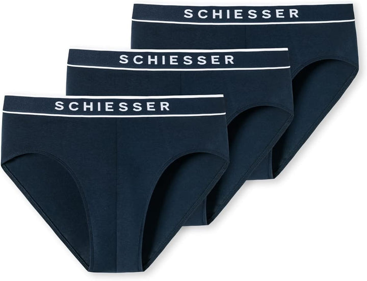 Schiesser Herren Slip (3er Pack) S Dunkelblau, S Dunkelblau