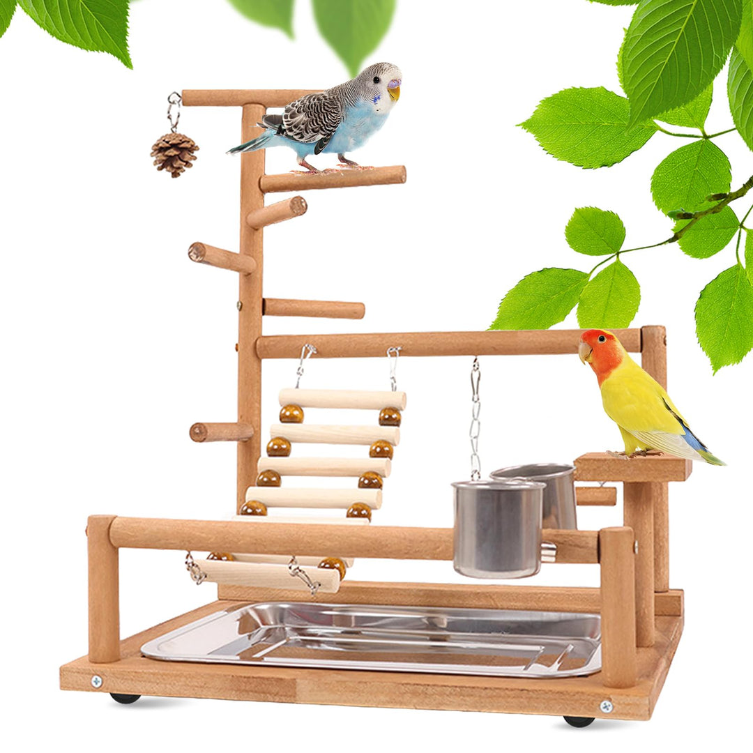 Vogelspielzeug, Papageienspielzeug, Wellensittich Spielzeug, Spielplatz Mit Feeder-Cup Spielzeug Lei