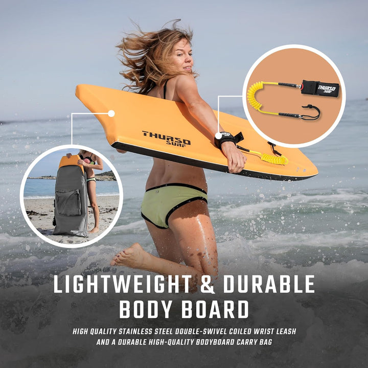 THURSO SURF Hochleistungs-Bodyboard 106,7 cm PE-IXPE-Deck HDPE-Boden FRP-Stringer Doppeltes Drehgele