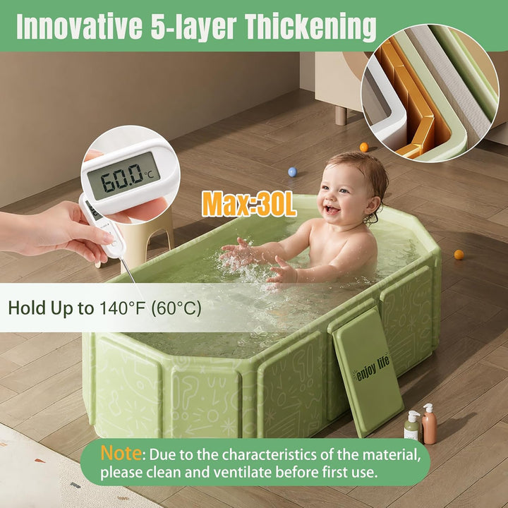 Faltbare Badewanne für Kinder, Tragbare Badewanne, Grosse Kleinkindbadewanne, Tragbares Duschbecken,