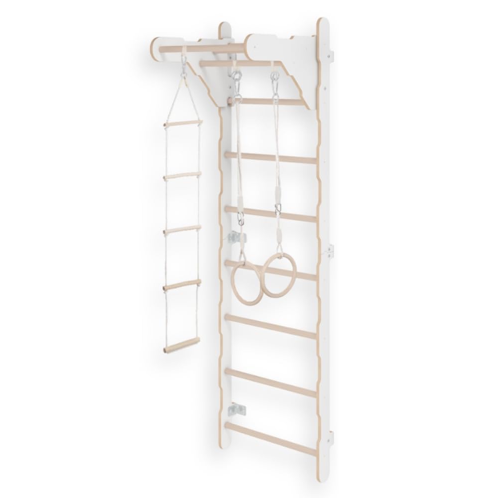MAMOI® Kletterbogen mit rutsche, Kletterdreieck, Baby Klettern, Klettergerüst aus Holz, Holzbogen fü