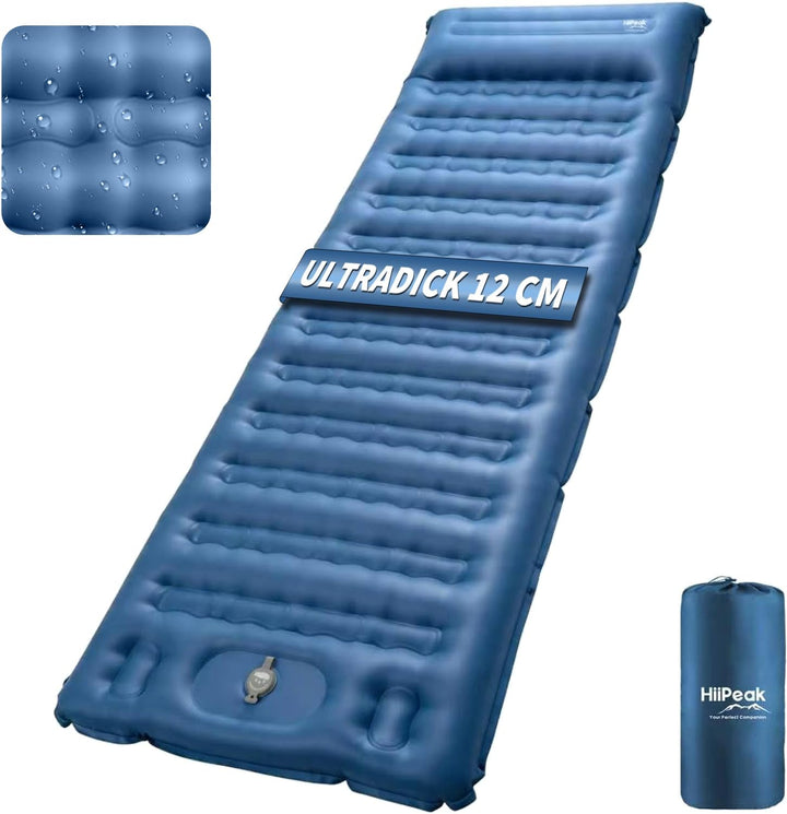 HiiPeak Ultraleichte Isomatte aufblasend - Luftmatratze Camping mit integrierter Fusspumpe &amp; Kissen,