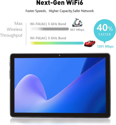 Tablet 10 Zoll,Android 11 Tablet AX WiFi 6+2.4&5GHZ,3GB RAM 32GB ROM Speicher,IPS HD 1332x800 Bildsc