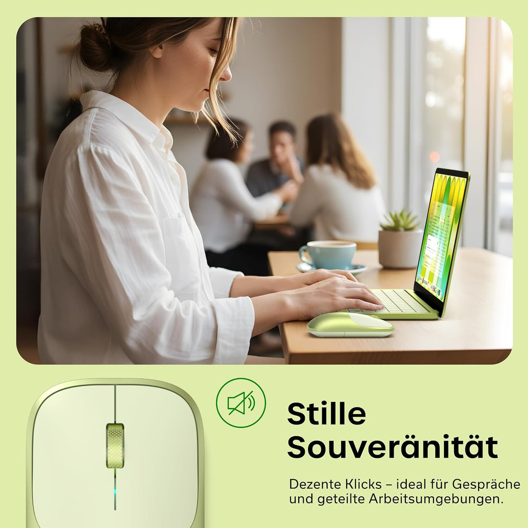 SATECHI Slim EX Bluetooth-Maus, 2,4 GHz, USB-C-Akku, Zitrus, Zitrus