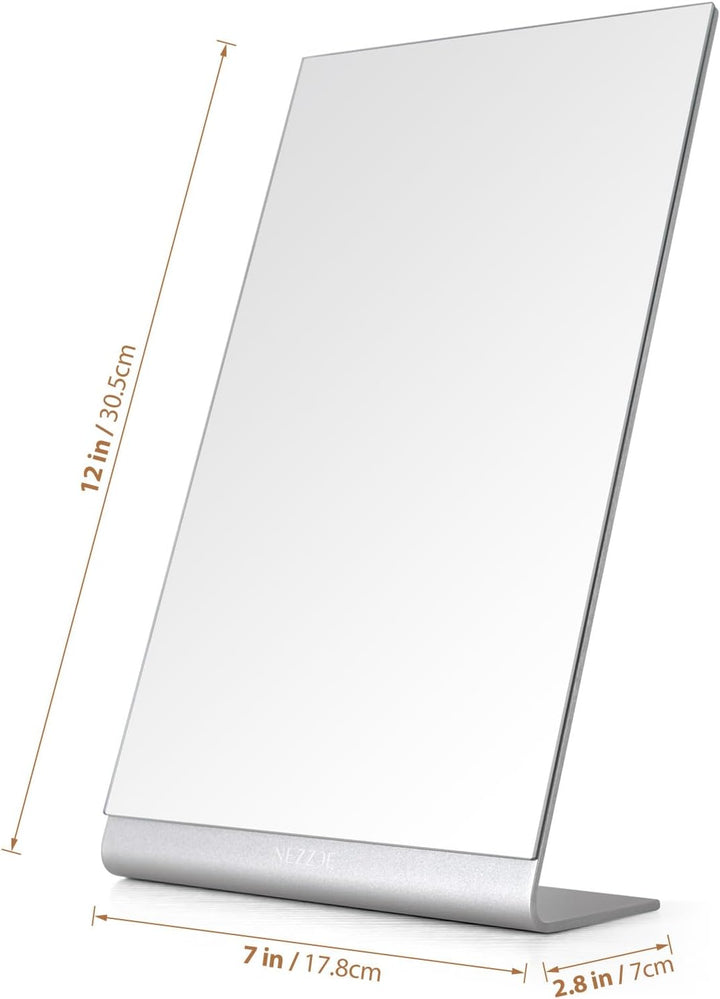 NEZZOE Kosmetikspiegel Make up Spiegel, 30cm Aluminium Tischspiegel, Schminkspiegel für Theke, Schla