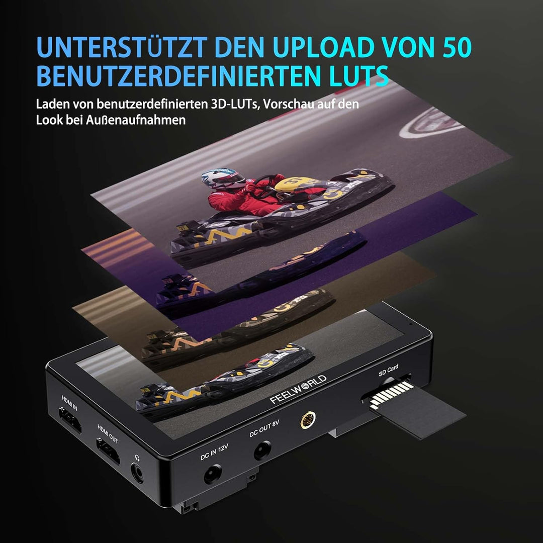 FEELWORLD LUT5 Kamera DSLR Field Monitor 5.5 Zoll 3000nit Ultra High Bright Touchscreen Monitor 3DLU