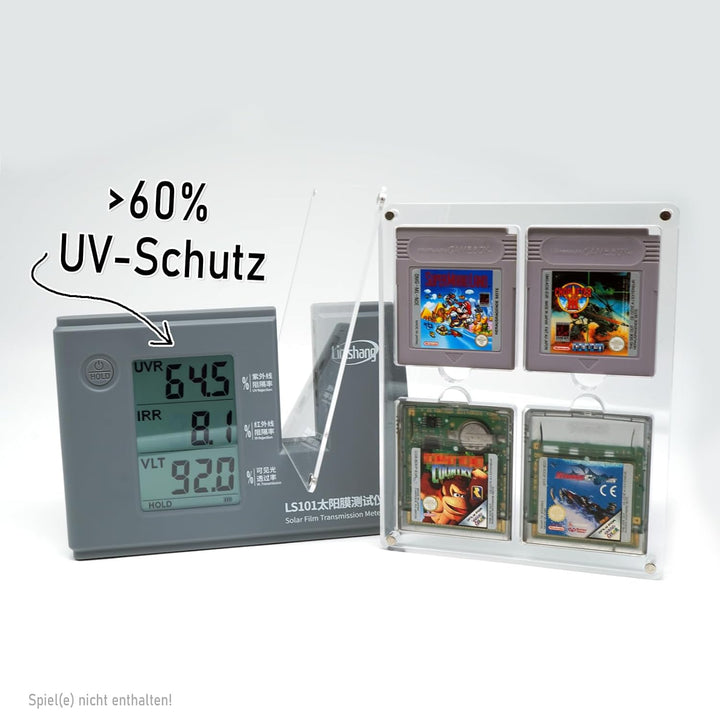 RetroRetter 3x Acryl Case 4-Fach für GameBoy Classic & Color Spiele Module - UV Schutz Protector Sch
