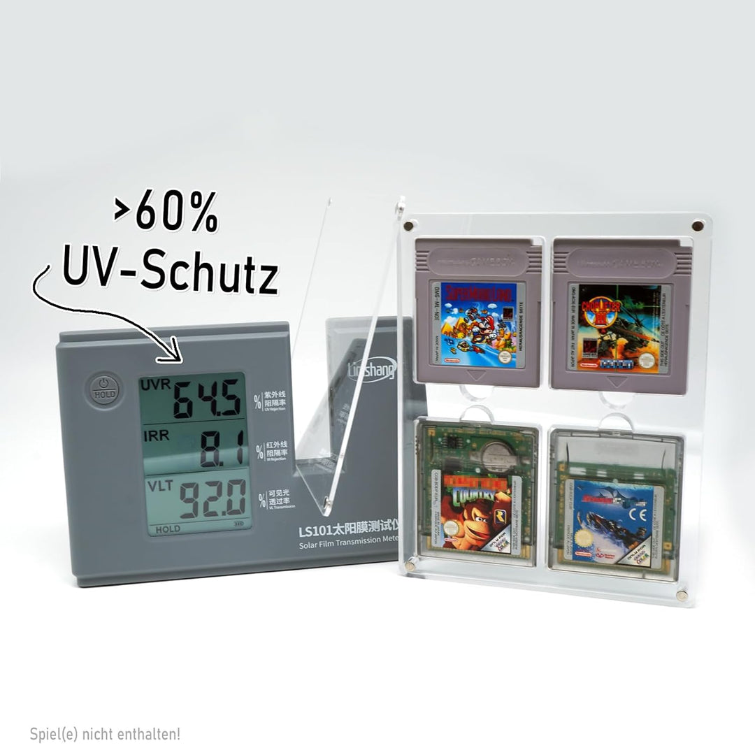 RetroRetter 1x Acryl Case 4-Fach für GameBoy Classic & Color Spiele Module - UV Schutz Protector Sch