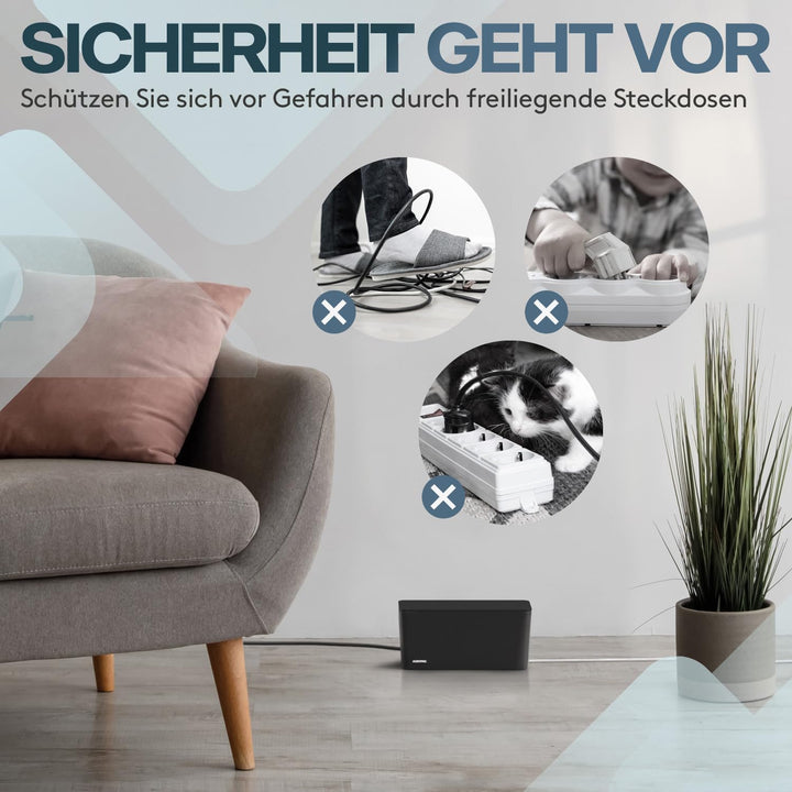 ACROPAQ Kabelbox 3 in 1 Set - Grosse, Medium und Kleine Kabelboxen, ganz einfach Kabel verstecken un