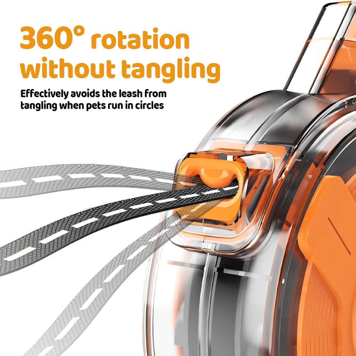 Hundeleine 4m, 360° verwicklungsfreie Ausziehbar Rollleine mit Reflektierendes Band, Ausziehleine mi