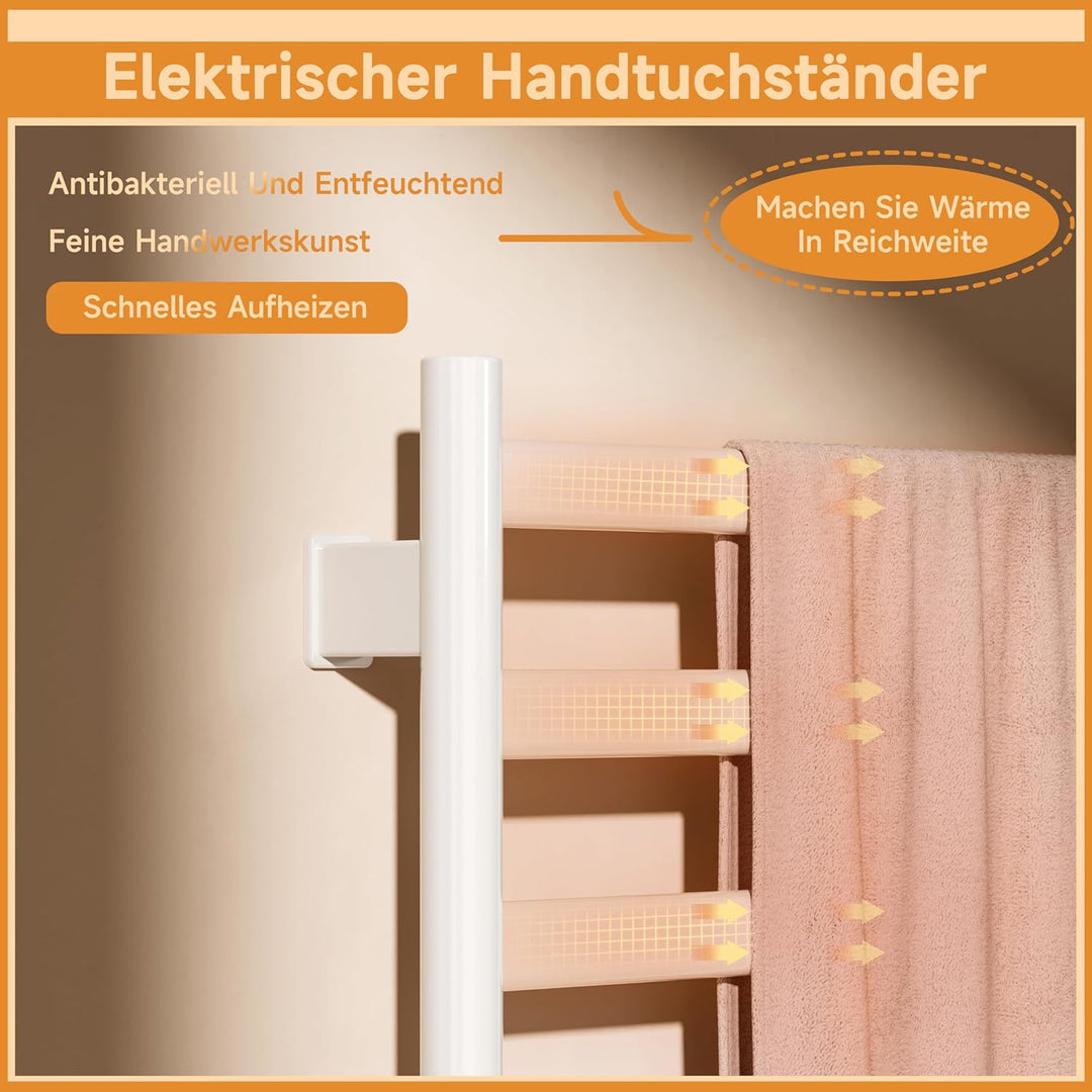 Elektrischer Badheizkörper,Weiss handtuchheizkörper elektrisch,Die Abmessungen sind:1000×500 mm,Mit