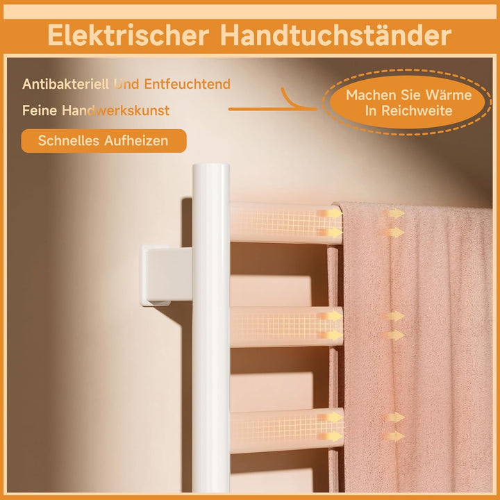 Elektrischer Badheizkörper,Weiss handtuchheizkörper elektrisch,Die Abmessungen sind:1000×500 mm,Mit