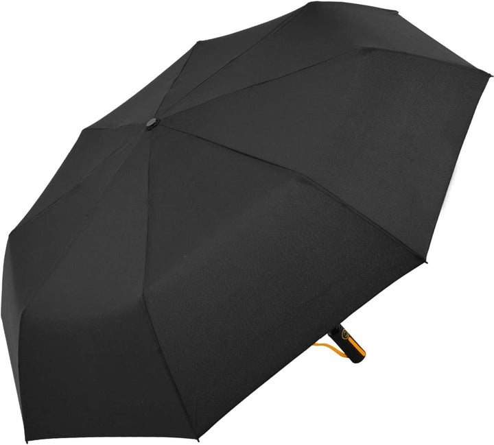 iX-brella Big Fiberglas Taschenschirm 104cm mit farbigen Doppel-Speichen - schwarz-orange, Schwarz-o