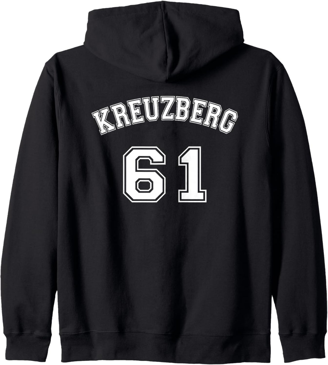 Kreuzberg 61 Berliner Bezirk Nostalgie Design Weisser Text Kapuzenjacke