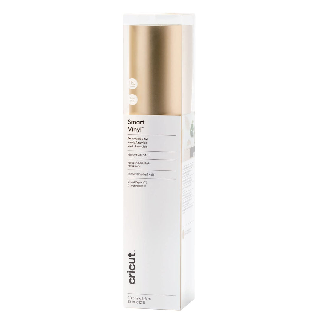 Cricut Smart Metallic Vinyl Abnehmbar | Champagner | 3,6 m | Selbstklebende Vinylrolle | Für die Ver