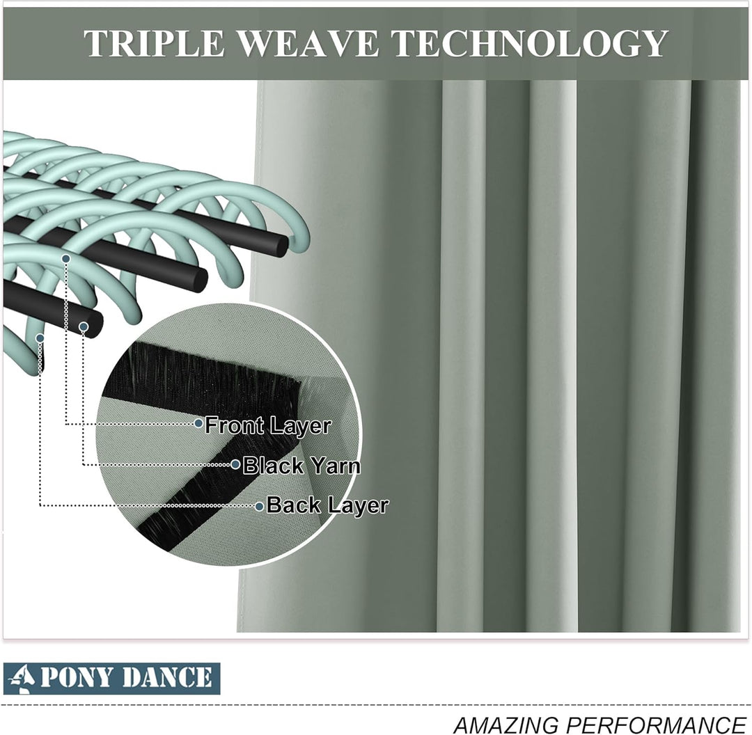 PONY DANCE Outdoor Vorhänge Wetterfest mit Ösen 2er Set Outdoorvorhang Sichtschutz & Sonnnenschutz O