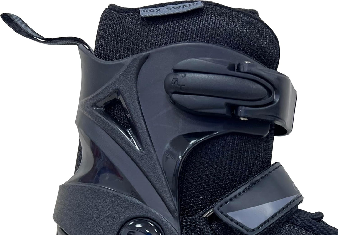 Cox Swain verstellbare Schlittschuhe Black Ice, Eislaufschuhe für Kinder, Jugendliche und Erwachsene