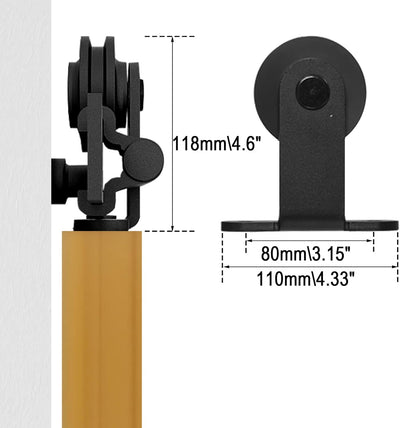 228cm/7.5FT Schiebetürsystem Zubehörteil Laufschiene Schiebetürbeschlag Holzschiebetür Komplettset S