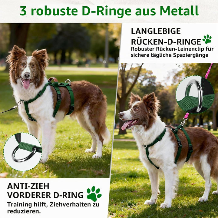 Hundegeschirr Ausbruchsicher, Anti Zug Sicherheitsgeschirr Hund, Verstellbare Brustgeschirr mit Gepo
