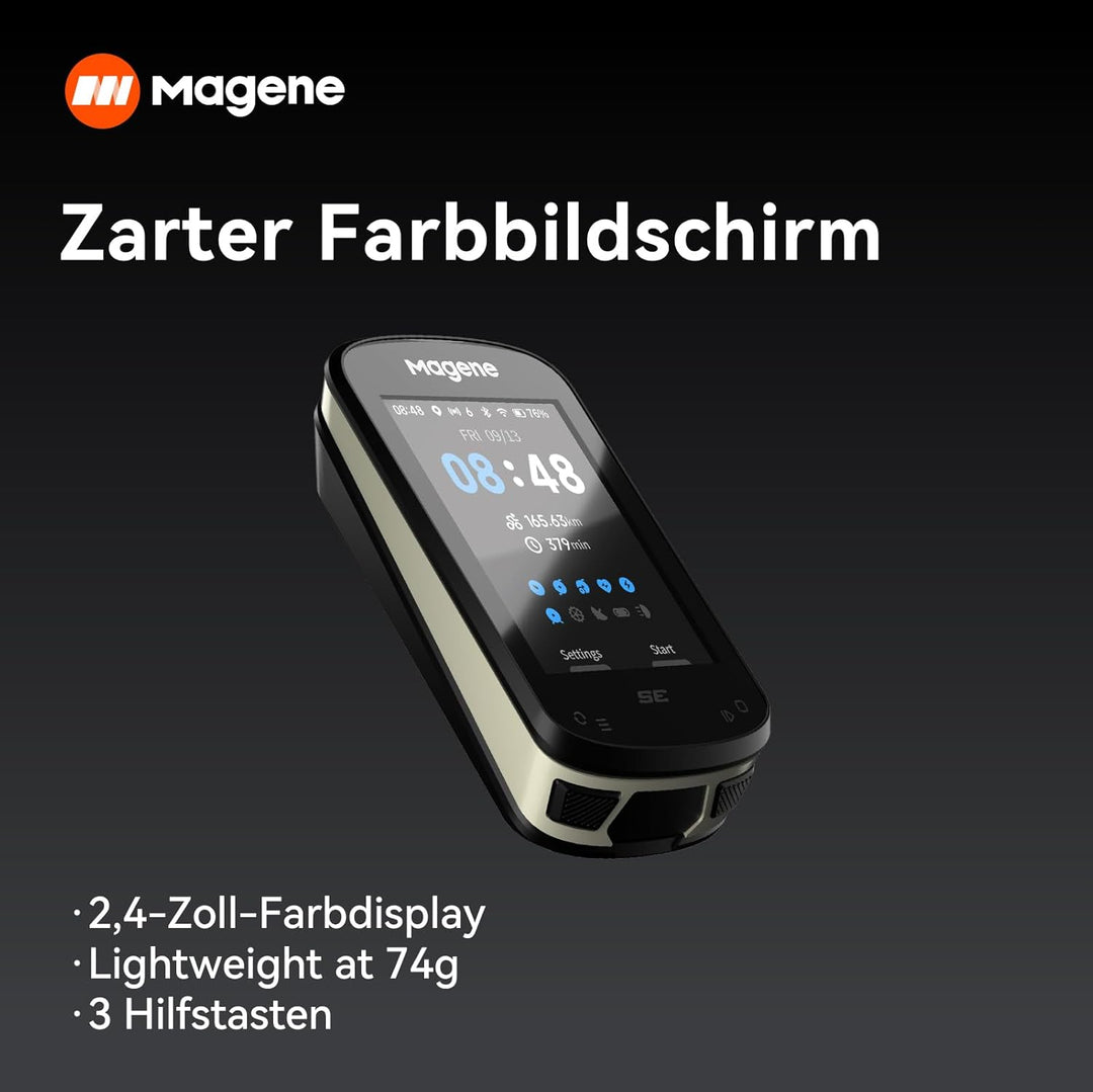 Magene C506SE GPS Kabellos Fahrradcomputer, Streckennavigation, 2,4-Zoll-wasserdichte-Farbbildschirm