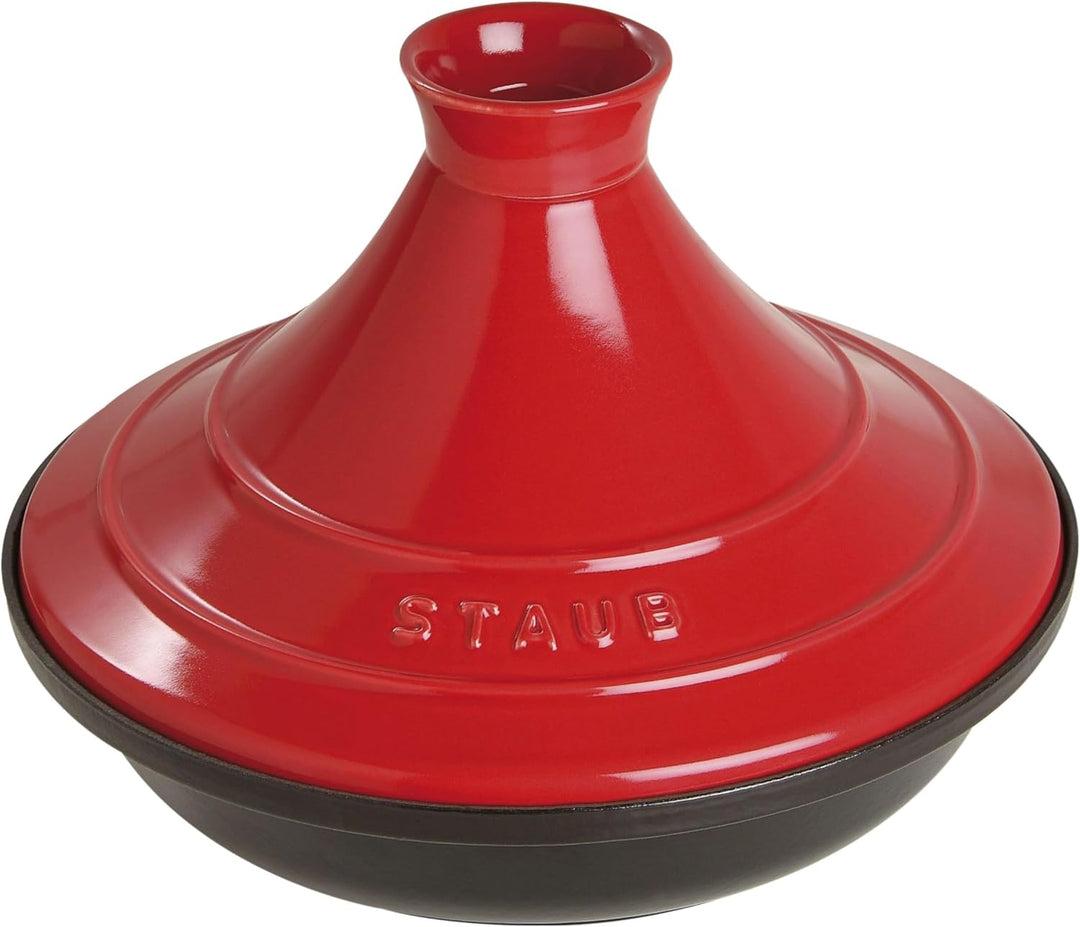 STAUB Tajine, 28 cm, Gusseisen, für traditionelle marokkanische Gerichte, Kirschrot Kirschrot 28 cm,