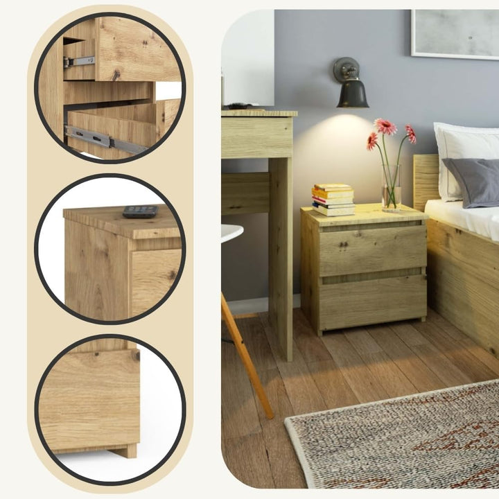 AKORD | Kommode Set 2 Schubladen Sideboard Mehrzweckschrank Schrank | Schreibtisch | ecktisch | Eck
