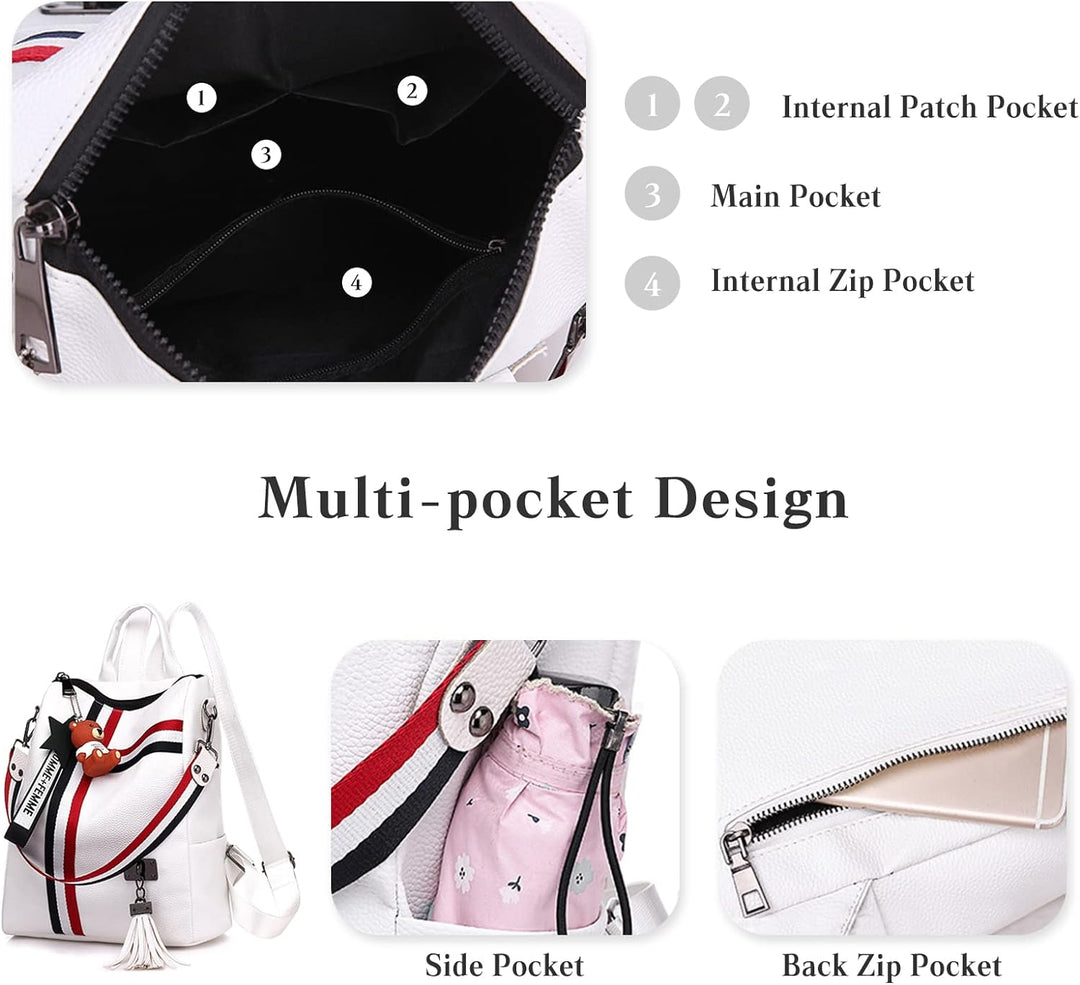 FANDARE Modischer Rucksack Wasserdicht Damen-Henkeltaschen Damen-Henkeltaschen PU-Leder Umhängetasch