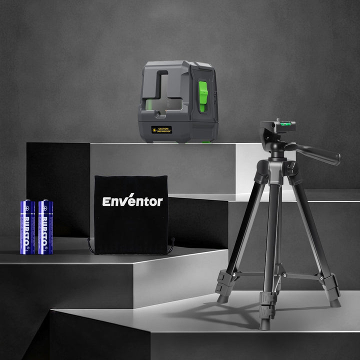Enventor Kreuzlinienlaser Grün, Laser Wasserwaage, Selbstnivellierend Linienlaser, Vertikale/Horizon