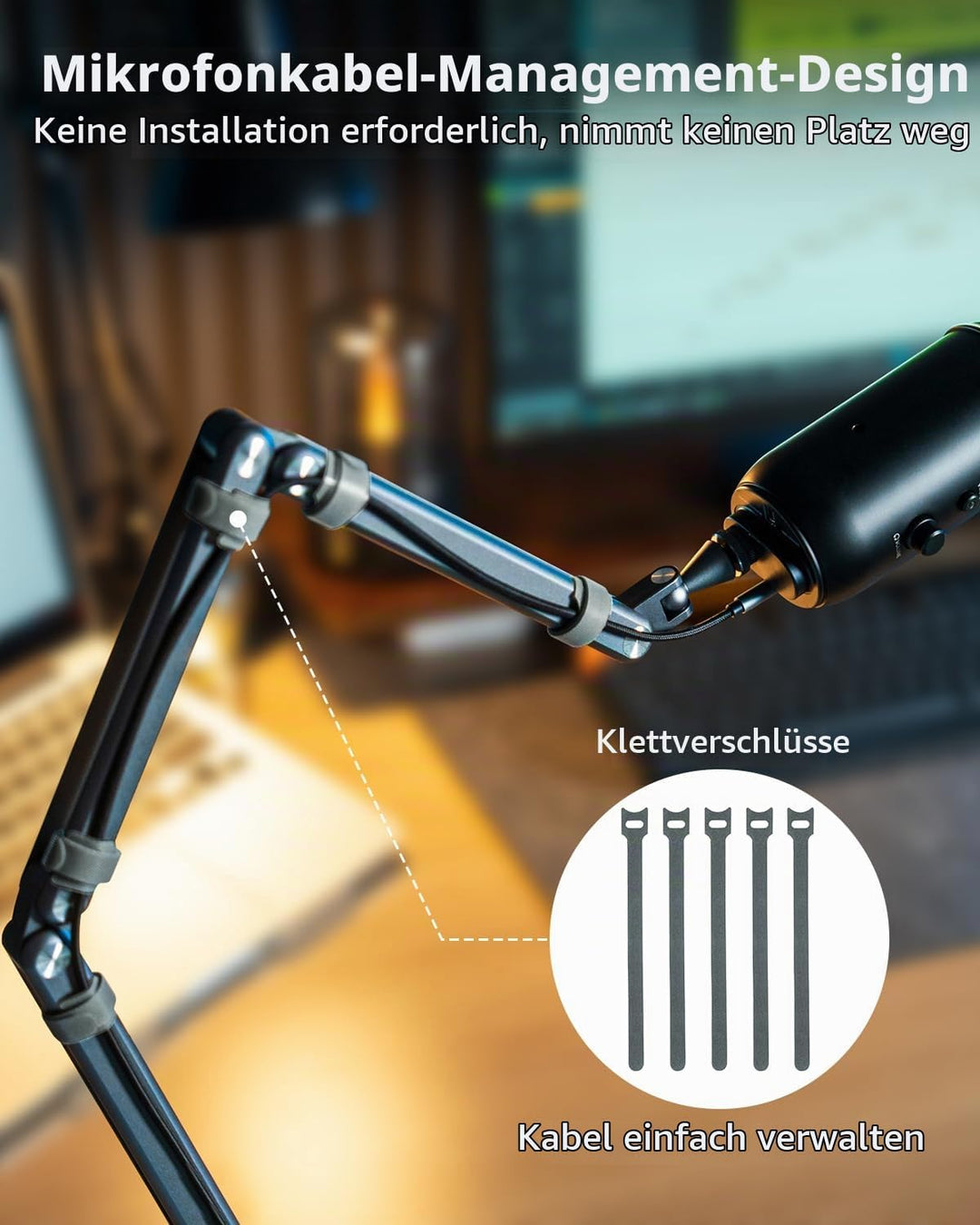 FULAIM Aluminium Mikrofon Arm kompatibel mit RODE Mikrofon, Einstellbarer Mikrofonständer für Shure