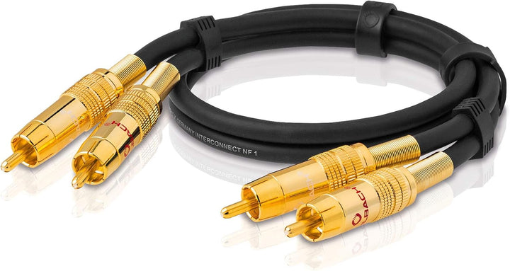 Oehlbach NF 1 Master 50 - Hervorragendes analoges Stereo Audio-Cinchkabel - 2X Cinch/2x Cinch, Vollm