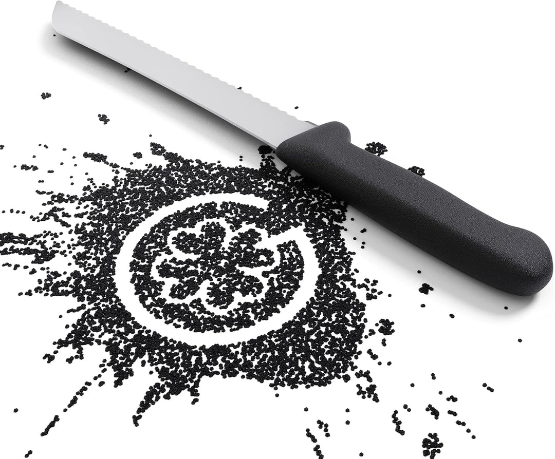 Giesser seit 1776 - Made in Germany - Brotmesser schwarz, Basic Black, Klinge 21 cm, Wellenschliff,