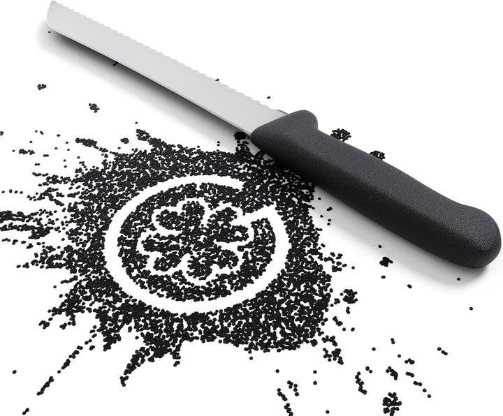 Giesser seit 1776 - Made in Germany - Brotmesser schwarz, Basic Black, Klinge 21 cm, Wellenschliff,