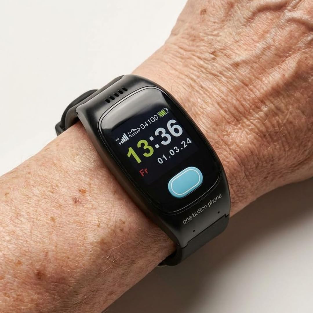 one button phone - Notfall- und Sicherheitsuhr für Senioren mit Notrufknopf und SOS-Funktion, Sturze
