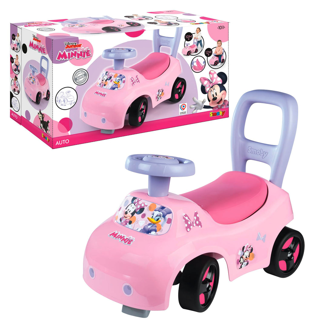 Smoby - Minnie Prima Auto, 7600720544, +10 Monate, Ride on, offizielles Lizenzprodukt von Disney, ro