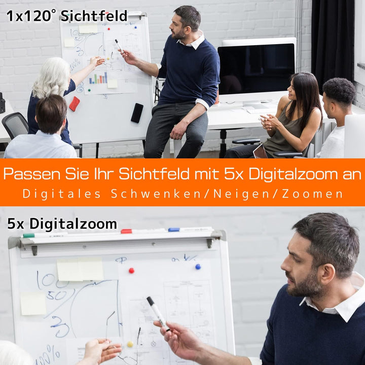Innex C570 Webcam 4K mit 120 Grad Weitwinkel, AI-Tracking, Auto-Framing, ePTZ, mit Mikrofon, 5X Digi