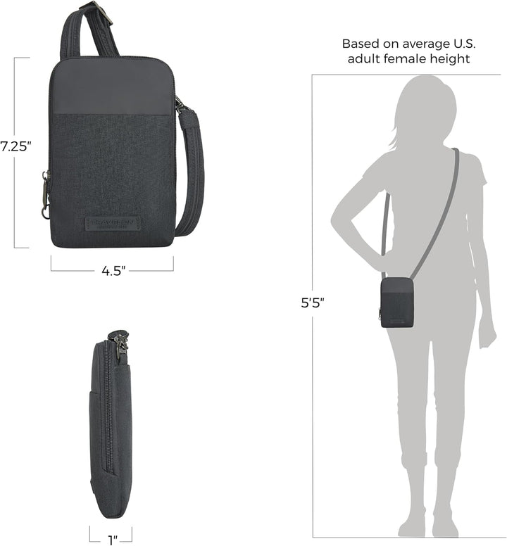 Travelon Unisex-Adult Mini Diebstahlschutz Umhängetasche Grau, Grau