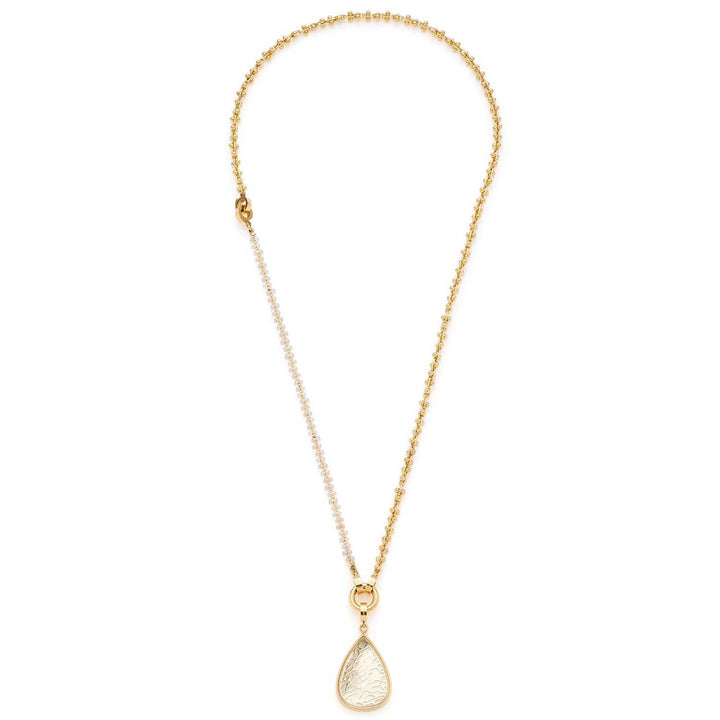 Leonardo Jewels Larissa Halskette Set, Glasperlen-Armband inkl. Anker-Kette aus Edelstahl, gold, Cli