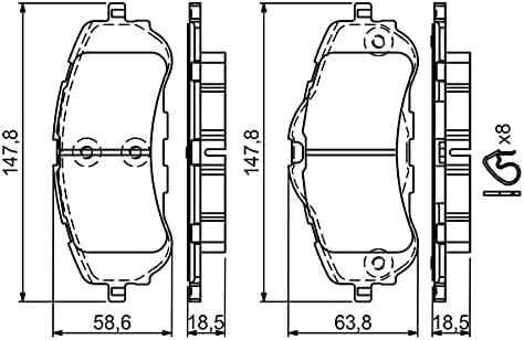 Bosch BP1709 Bremsbeläge - Vorderachse - ECE-R90 Zertifizierung - vier Bremsbeläge pro Set