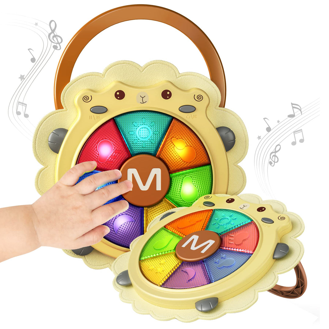 TUMAMA KIDS Musikalisches Baby Musikalische Trommel Spielzeug Set, Ton und Licht, Musikinstrumente S