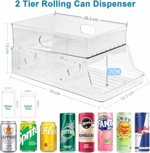 Kühlschrank Dosen Organizer 250 ml/330 ml Dosenspender Getränke Organizer, Foldable Dosenspender küh