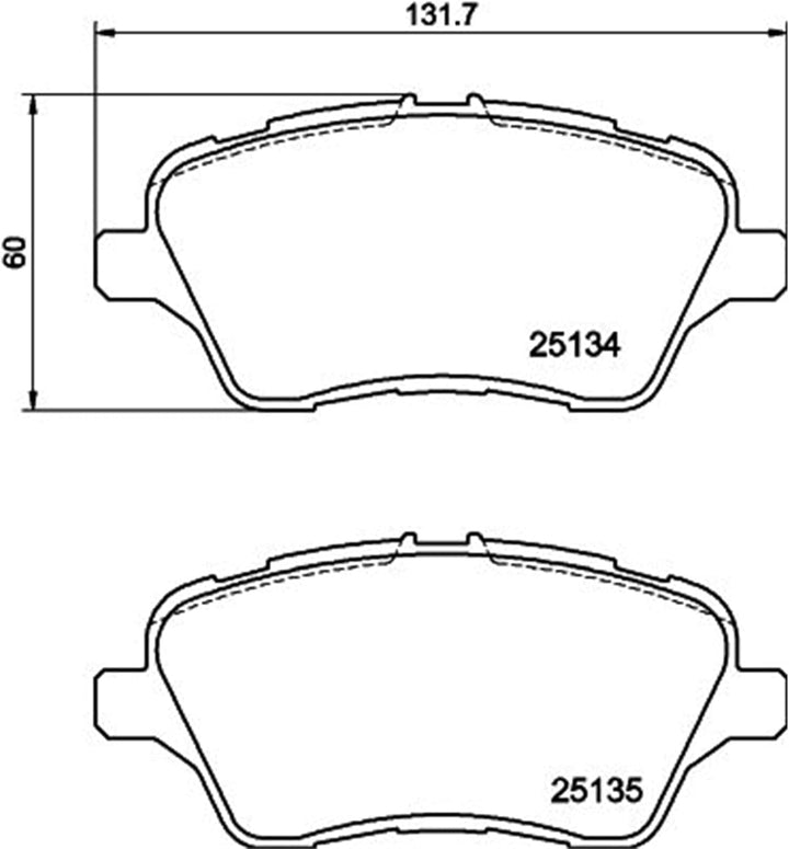 HELLA PAGID 8DB 355 020-621 Bremsbelagsatz - T2223 - Dicke/Stärke: 16.7mm - Bremssystem: TRW - nicht