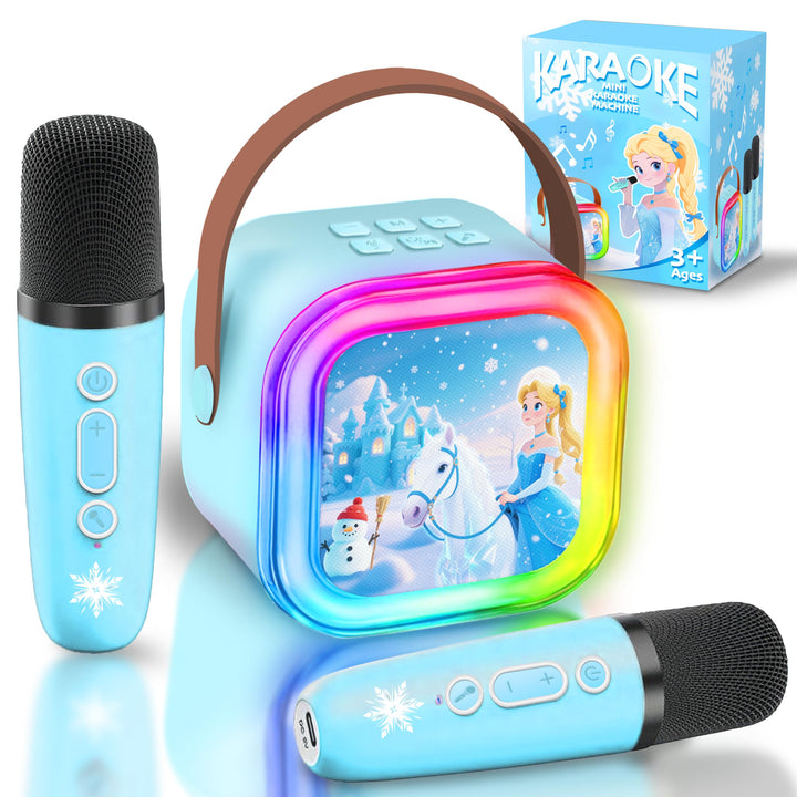 Kinder Mikrofon,Mädchen Spielzeug,Karaoke Maschine für Mädchen,Bluetooth Karaoke Box Anlage mit 2 Mi