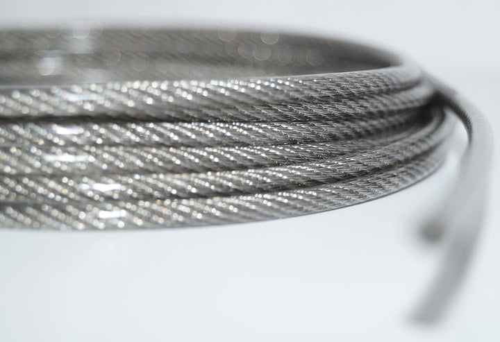 Drahtseil 5 / 7mm 10 Meter Geländerseil 5/7mm Edelstahl 7X7 ummantelt PVC klar EN 1.4401 mittelweich