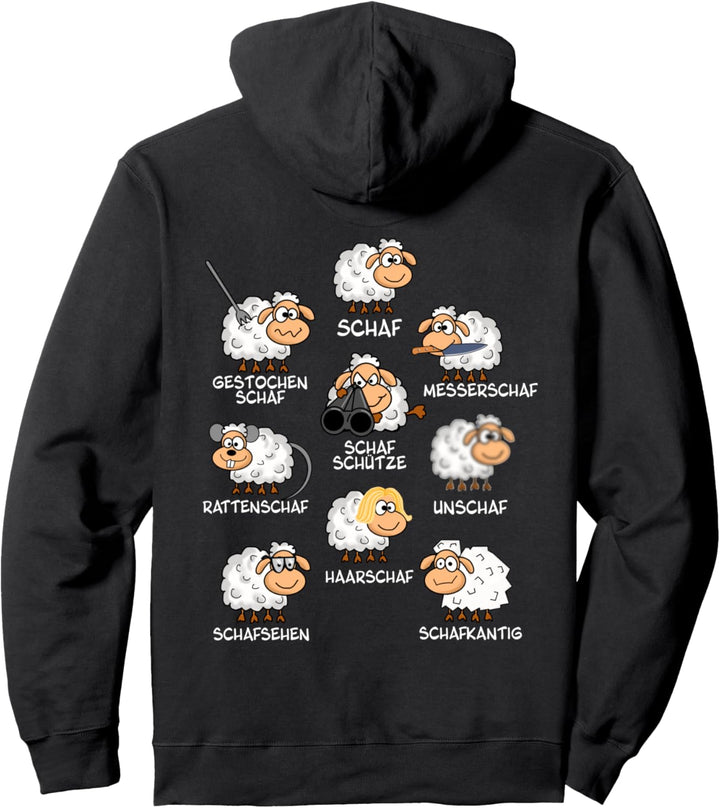 lustige Schafe schaf unschaf Wortspiel Schafherde witzig Pullover Hoodie